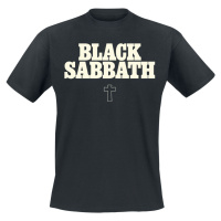 Black Sabbath Typo Cross Tričko černá