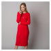 Dámské žebrované šaty červené barvy 12666