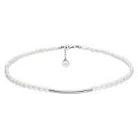 Manoki Perlový náhrdelník Ava - chirurgická ocel, sladkovodní perla WA511 Stříbrná 42 cm + 3 cm 
