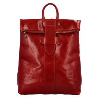 Stylový kožený dámský batoh Lisiana,  červený