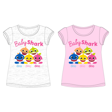 Dívčí tričko Baby Shark 5202029, světle šedý melír Barva: Šedá