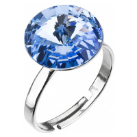 Evolution Group Stříbrný prsten s krystaly modrý 35018.3 light sapphire