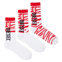 Ponožky diesel skm-ray-threepack socks bílá