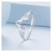 GRACE Silver Jewellery Stříbrný prsten Andělská křídla, stříbro 925/1000 P-BSR496-E Stříbrná