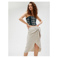 Koton Women's Wear Skirt With Tie Side Detail 3sal70015ıw Taş Taş Taştaş.