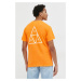 Bavlněné tričko HUF oranžová barva, s potiskem