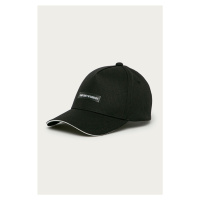 Bavlněná baseballová čepice Emporio Armani černá barva, s aplikací, 627921 CC991