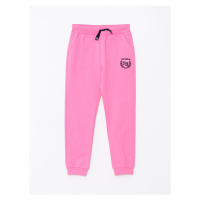 LC Waikiki Girls' Joggers Sweatpants with Elastic Waist and Embroidery