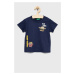 Dětské bavlněné tričko United Colors of Benetton tmavomodrá barva, s potiskem