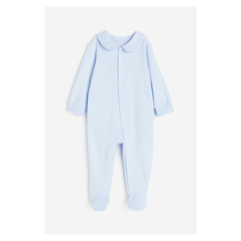 H & M - Pyžamový overal's krytými chodidly - modrá H&M