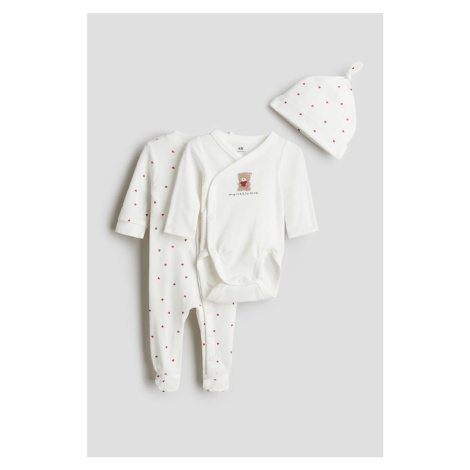 H & M - 3-piece cotton jersey gift set - bílá H&M