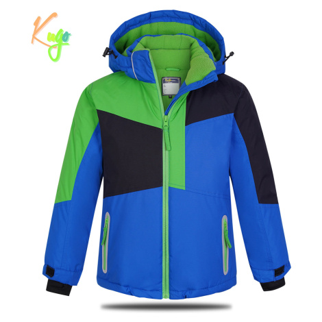Chlapecká zimní bunda KUGO PB3888, modrá / zelená / černá Barva: Modrá