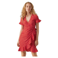 Vero Moda Dámské šaty VMHENNA Regular Fit 10286402 Goji Berry