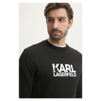 Bavlněná mikina Karl Lagerfeld pánská, černá barva, s potiskem, 551917.705091