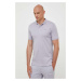 Bavlněné polo tričko Calvin Klein fialová barva