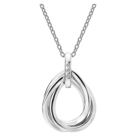 Hot Diamonds Stříbrný náhrdelník s diamanty Trio Teardrop DP779 (řetízek, přívěsek)
