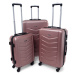 Rogal Zlato-růžová sada 3 elegantních skořepinových kufrů "Armor" - M (35l), L (65l), XL (100l)