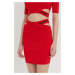 Sukně HUGO červená barva, mini, pouzdrová, 50507906