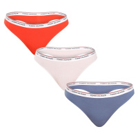 3PACK dámská tanga Tommy Hilfiger nadrozměr vícebarevná (UW0UW04894 0V7)