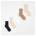Reserved - Sada 5 párů ponožek s vysokým podílem bavlny - Béžová
