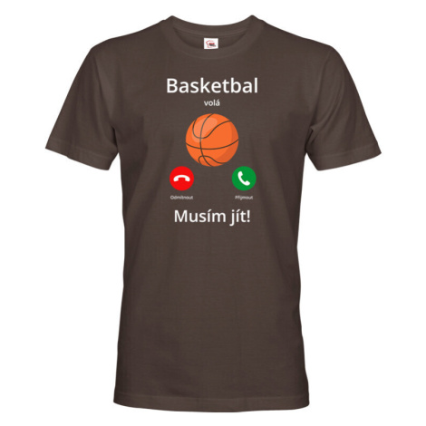 Pánské tričko Basketbal volá Musím jít! - skvělý dárek pro milovníky basketbalu BezvaTriko
