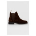 Semišové kotníkové boty Gant Ainsley dámské, hnědá barva, na plochém podpatku