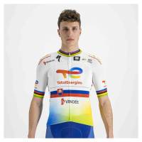 SPORTFUL Cyklistický dres s krátkým rukávem - TOTAL ENERGIES 2022 - modrá/bílá/oranžová/žlutá