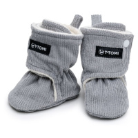T-TOMI Booties Grey dětské capáčky 0-3 months Warm