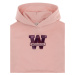 Mikina woolrich cotton fleece logo hoodie light rose