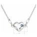 Stříbrný náhrdelník s krystalem Swarovski bílé srdce 32061.1