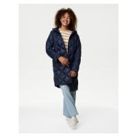 Tmavě modrý holčičí prošívaný zateplený kabát Marks & Spencer