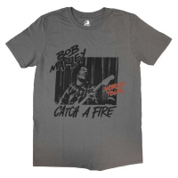 Bob Marley Tričko Catch A Fire World Tour Unisex Charcoal Grey