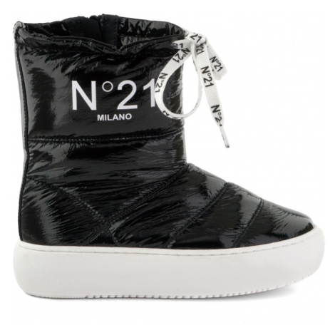 Sněhule no21 padded and quilted nylon boots with logo print černá N°21