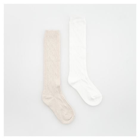 Reserved - Sada 2 párů ponožek - Krémová