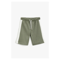Koton Tie Waist Shorts Contrast Colored Textured