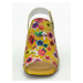 Sandály se špičkou v karree tvaru Simen Žlutá/Multicolor