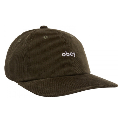 Obey Lowercase corduroy 6 panel str Zelená