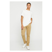 Koton Basic Gabardine Trousers Slim Fit Button Detailed