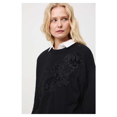 Mikina Medicine dámská, černá barva, s aplikací