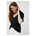Bavlněné tričko Sisley černá barva