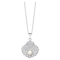 Preciosa Nádherný stříbrný náhrdelník Birth of Venus s říční perlou a kubickou zirkonií Preciosa