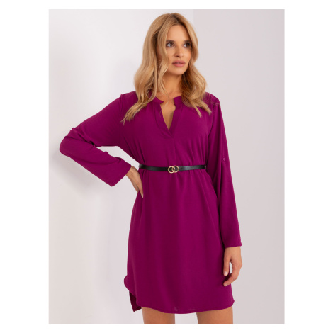 Fuchsiové volné košilové šaty --purple Fuchsiová