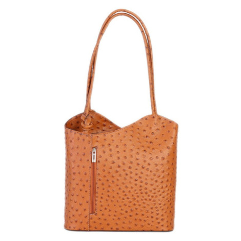 Dámské hnědé kožené kabelky a batohy 2v1 Alexandra