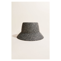 H & M - Slaměný klobouk bucket - černá