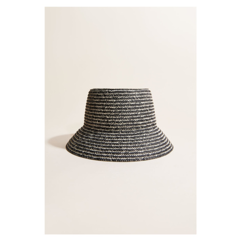 H & M - Slaměný klobouk bucket - černá H&M