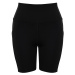 Trendyol Black Ribbed Compression Waist Tulle Detail Knitted Sports Shorts Leggings