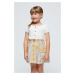 Dětská sukně Mayoral žlutá barva, mini, áčková