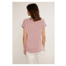 Monnari Trička Dámské tričko s žebrováním Pink