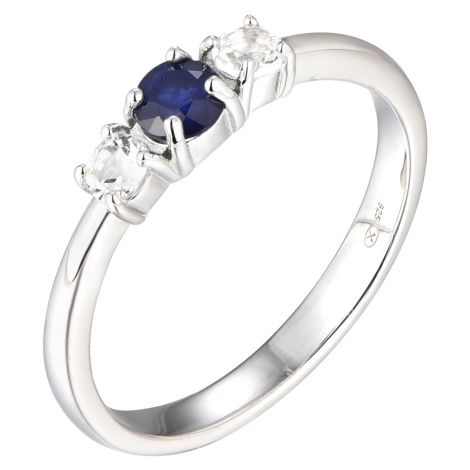 Brilio Silver Blýštivý stříbrný prsten se safírem Precious Stone SR09003B