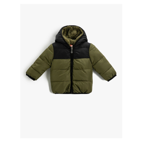 Koton Puffer Coat Hooded Inner Plush Lined Zipper